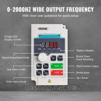 Vevor 316552 Частотний перетворювач 4HP 1/3-фазний змінний струм 220 В вхід на 3-фазний змінний струм Vevor 316552 Частотний перетворювач 4HP 1/3-фазний змінний струм 220 В вхід на 3-фазний змінний струм