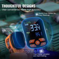 Vevor 316559 Інфрачервоний термометр IR 50:1 Пірометр -40°C до 1500°C Лазерний термометр 180x120x60мм Термометр не для тіла людини Vevor 316559 Інфрачервоний термометр IR 50:1 Пірометр -40°C до 1500°C Лазерний термометр 180x120x60мм Термометр не для тіла людини
