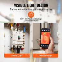 Vevor 316560 Тепловізійна камера для Android та IOS з роздільною здатністю 256 x 192 ІЧ з WLAN Vevor 316560 Тепловізійна камера для Android та IOS з роздільною здатністю 256 x 192 ІЧ з WLAN