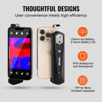 Vevor 316560 Тепловізійна камера для Android та IOS з роздільною здатністю 256 x 192 ІЧ з WLAN Vevor 316560 Тепловізійна камера для Android та IOS з роздільною здатністю 256 x 192 ІЧ з WLAN