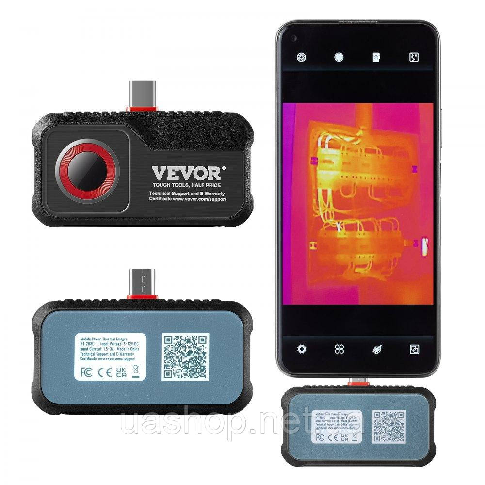 Vevor 316565 Тепловізійна камера для Android, роздільна здатність 256 x 192 ІЧ, частота оновлення 25 Гц