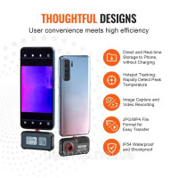 Vevor 316565 Тепловізійна камера для Android, роздільна здатність 256 x 192 ІЧ, частота оновлення 25 Гц Vevor 316565 Тепловізійна камера для Android, роздільна здатність 256 x 192 ІЧ, частота оновлення 25 Гц