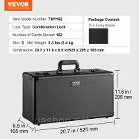 Vevor 316575 Коробка для зберігання торгової картки 162 PSA, кодовий замок на 5 отворів