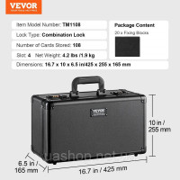 Vevor 316576 Коробка для зберігання торгової картки 108 PSA, 4 слоти для спортивних карток Vevor 316576 Коробка для зберігання торгової картки 108 PSA, 4 слоти для спортивних карток