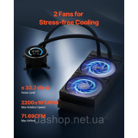Vevor 316591 Liquid Cooler AIO CPU Water Cooler із 120-мм вентиляторами PWN Intel AMD Vevor 316591 Liquid Cooler AIO CPU Water Cooler із 120-мм вентиляторами PWN Intel AMD