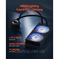Vevor 316593 Liquid Cooler AIO CPU Water Cooler with ARGB Light 120mm PWN Fan Vevor 316593 Liquid Cooler AIO CPU Water Cooler with ARGB Light 120mm PWN Fan