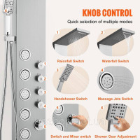 Vevor 315413 Душова колонка душова система, 4 режими душу, душовий набір, дощ, водоспад, 5 масажних форсунок для всього тіла та
