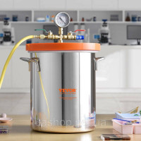 Vevor 316629 Вакуумна камера 19 L Вакуумна дегазаційна камера з нержавіючої сталі (діаметр 28 см, висота 30 см) Вакуумний насос