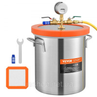Vevor 316629 Вакуумна камера 19 L Вакуумна дегазаційна камера з нержавіючої сталі (діаметр 28 см, висота 30 см) Вакуумний насос