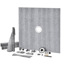 Vevor 315429 Набір душових порогів, набір душових піддонів, 183 x 183 см, з центральним фланцем 5,1 см, ABS, водонепроникний