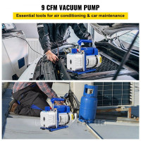 Vevor 316633 Роторний вакуумний насос 9 Cfm 1HP з 2-ступінчастим манометром тиску холодоагенту Інструменти Системи кондиціонування Vevor 316633 Роторний вакуумний насос 9 Cfm 1HP з 2-ступінчастим манометром тиску холодоагенту Інструменти Системи кондиціонування