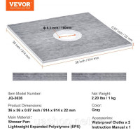 Vevor 315430 Комплект просоченого душового піддону 36 Vevor 315430 Комплект просоченого душового піддону 36