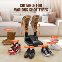 Vevor 315434 180° Foldable 2-Tube Shoe Dryer Boot Dryer Black & Помаранчевий