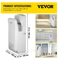 Vevor 315438 Сушарка для рук 2000 Вт Комерційна електрична сушарка для рук HEPA-фільтр Настінна сушарка для рук Вугільна щітка Vevor 315438 Сушарка для рук 2000 Вт Комерційна електрична сушарка для рук HEPA-фільтр Настінна сушарка для рук Вугільна щітка