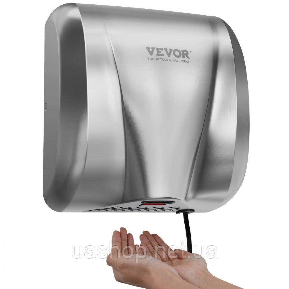 Vevor 315437 Сушарка для рук 1300 Вт Електрична сушарка для рук Час висихання 7-10 секунд Комерційна настінна сушарка для рук