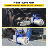 Vevor 316647 220V двоступеневий вакуумний насос 10 Cfm 1 Hp 5 Pa Багатофункціональний насос Вакуумний насос Вакуумне обладнання Vevor 316647 220V двоступеневий вакуумний насос 10 Cfm 1 Hp 5 Pa Багатофункціональний насос Вакуумний насос Вакуумне обладнання