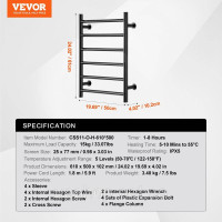 Vevor 315447 Рушникосушка Рушникосушка настінна рушникосушка 6 решіток