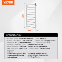 Vevor 315450 Рушникосушка рушникосушка настінна рушникотримач 10 прутків срібло Vevor 315450 Рушникосушка рушникосушка настінна рушникотримач 10 прутків срібло