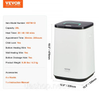 Vevor 315451 Рушникосушка 20л Відро LED Екран U-подібна Корзина для рушників біла Vevor 315451 Рушникосушка 20л Відро LED Екран U-подібна Корзина для рушників біла