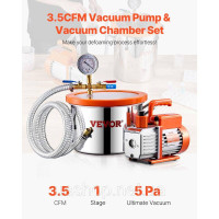 Vevor 316652 Вакуумний насос 3,5 CFM з вакуумною камерою 5,68 л Комплект вакуумного насоса