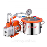 Vevor 316652 Вакуумний насос 3,5 CFM з вакуумною камерою 5,68 л Комплект вакуумного насоса