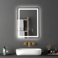 Vevor 315469 LED Дзеркало для ванної Косметичне дзеркало 3 кольори настінне 50х70см