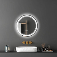 Vevor 315470 LED Дзеркало для ванної Косметичне дзеркало 3 кольори настінне 60см кругле