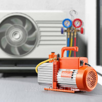 Vevor 316653 Вакуумний насос 9CFM 750W/1HP HVAC 2-ступінчастий роторно-лопатевий вакуумний насос Сумісний з холодоагентами R134a,