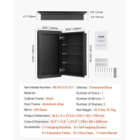 Vevor 315483 Шафа дзеркало шафа регульована 420x125x700 мм