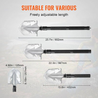 Vevor 316921 Survival Shovel 8 in 1 Лопата для кемпінгу Складана портативна багатофункціональна лопата Vevor 316921 Survival Shovel 8 in 1 Лопата для кемпінгу Складана портативна багатофункціональна лопата