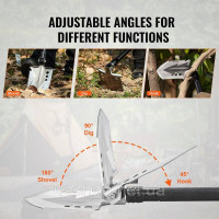 Vevor 316921 Survival Shovel 8 in 1 Лопата для кемпінгу Складана портативна багатофункціональна лопата Vevor 316921 Survival Shovel 8 in 1 Лопата для кемпінгу Складана портативна багатофункціональна лопата