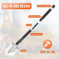 Vevor 316921 Survival Shovel 8 in 1 Лопата для кемпінгу Складана портативна багатофункціональна лопата Vevor 316921 Survival Shovel 8 in 1 Лопата для кемпінгу Складана портативна багатофункціональна лопата