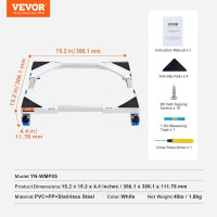 Vevor 315561 Підставка для міні-холодильника, прально-сушильна, цокольна, регульована, на коліщатках, шириною 15-24 дюйми Vevor 315561 Підставка для міні-холодильника, прально-сушильна, цокольна, регульована, на коліщатках, шириною 15-24 дюйми