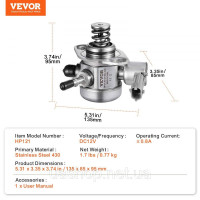 Vevor 316687 Паливний насос високого тиску 50-80 л/год, швидкість потоку 0,5 МПа, тиск для Kia Hyundai Santa 35320-2g720