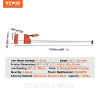 Vevor 316927 Затискачі для деревообробки, 2 шт., комплект паралельних затискачів 127 см, навантаження 499 кг Vevor 316927 Затискачі для деревообробки, 2 шт., комплект паралельних затискачів 127 см, навантаження 499 кг