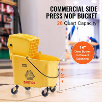 Vevor 315574 Відро для швабри з віджимом, 26 QT Комерційне відро для швабри з боковим притиском, комбіноване відро для швабри та Vevor 315574 Відро для швабри з віджимом, 26 QT Комерційне відро для швабри з боковим притиском, комбіноване відро для швабри та