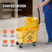 Vevor 315574 Відро для швабри з віджимом, 26 QT Комерційне відро для швабри з боковим притиском, комбіноване відро для швабри та Vevor 315574 Відро для швабри з віджимом, 26 QT Комерційне відро для швабри з боковим притиском, комбіноване відро для швабри та