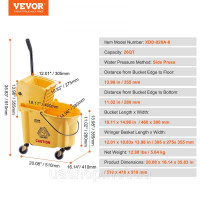 Vevor 315574 Відро для швабри з віджимом, 26 QT Комерційне відро для швабри з боковим притиском, комбіноване відро для швабри та Vevor 315574 Відро для швабри з віджимом, 26 QT Комерційне відро для швабри з боковим притиском, комбіноване відро для швабри та