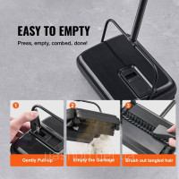 Vevor 984691 Carpet Sweeper, ручна підлогомиюча машина, 200 мм для чищення килимів і твердих підлог, видалення