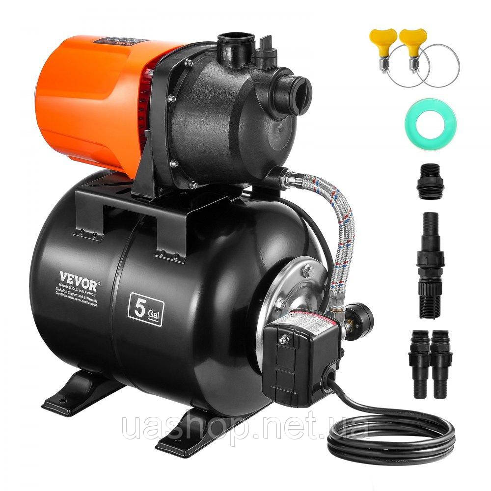Vevor 316713 750W садовий насос іригаційний насос насос для басейну насос для дрібної свердловини 3700 л/год