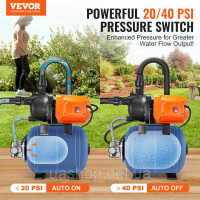 Vevor 316713 750W садовий насос іригаційний насос насос для басейну насос для дрібної свердловини 3700 л/год Vevor 316713 750W садовий насос іригаційний насос насос для басейну насос для дрібної свердловини 3700 л/год