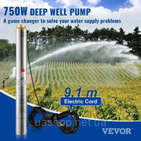 Vevor 316714 Глибинний насос водяний насос з нержавіючої сталі 750W 230V 7,1 м³/год Vevor 316714 Глибинний насос водяний насос з нержавіючої сталі 750W 230V 7,1 м³/год