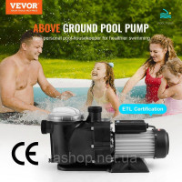 Vevor 316734 Насос для басейну 1,5 к.с., максимальна подача 100 GPM, одношвидкісний насос для басейну, 220 В, 2850 об/хв, Vevor 316734 Насос для басейну 1,5 к.с., максимальна подача 100 GPM, одношвидкісний насос для басейну, 220 В, 2850 об/хв,