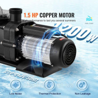 Vevor 316734 Насос для басейну 1,5 к.с., максимальна подача 100 GPM, одношвидкісний насос для басейну, 220 В, 2850 об/хв, Vevor 316734 Насос для басейну 1,5 к.с., максимальна подача 100 GPM, одношвидкісний насос для басейну, 220 В, 2850 об/хв,