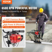 Vevor 315606 Машина для газобетонної стяжки з алюмінієвою пластиною 2445 мм, набором прямих кромок, 4-тактним вібраційним двигуном