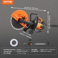 Vevor 315616 305мм пила для різання бетону тротуарна машина для бетону 2800Вт Vevor 315616 305мм пила для різання бетону тротуарна машина для бетону 2800Вт