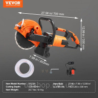 Vevor 315614 2000W Пила для різання бетону тротуарно-різка 23 см Vevor 315614 2000W Пила для різання бетону тротуарно-різка 23 см