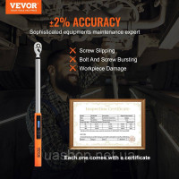 Vevor 316986 Динамометричний ключ 34-340 Н·м для велосипедів, мотоциклів та автомобілів, набір динамометричних ключів з похибкою ± Vevor 316986 Динамометричний ключ 34-340 Н·м для велосипедів, мотоциклів та автомобілів, набір динамометричних ключів з похибкою ±