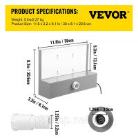 Vevor 317039 Водоспад для душу водоспад 30 x 8 x 21 см для басейну та струмка 5 м кабель живлення для садової стіни габіонний Vevor 317039 Водоспад для душу водоспад 30 x 8 x 21 см для басейну та струмка 5 м кабель живлення для садової стіни габіонний