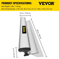 Vevor 316813 Декоративний шпатель Широкий шпатель 100x13,8x5,4см Шпатель для поверхні Шпатель штукатурний